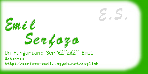 emil serfozo business card